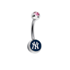 New York Yankees Pink Swarovski Crystal Classic Style MLB Belly Ring