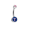 Texas Rangers Pink Swarovski Crystal Classic Style MLB Belly Ring