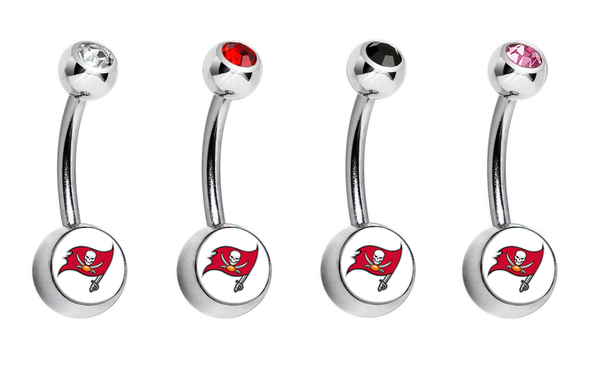 Tampa Bay Buccaneers Swarovski Crystal Classic Style NFL Belly Ring