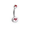 Tampa Bay Buccaneers Red Swarovski Crystal Classic Style NFL Belly Ring