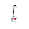 Tampa Bay Buccaneers Black Swarovski Crystal Classic Style NFL Belly Ring