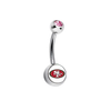San Francisco 49ers Pink Swarovski Crystal Classic Style NFL Belly Ring