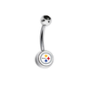 Pittsburgh Steelers Black Swarovski Crystal Classic Style NFL Belly Ring