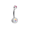 Pittsburgh Steelers Pink Swarovski Crystal Classic Style NFL Belly Ring