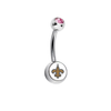New Orleans Saints Pink Swarovski Crystal Classic Style NFL Belly Ring