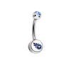 Tennessee Titans Light Blue Swarovski Crystal Classic Style NFL Belly Ring