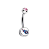 Tennessee Titans Pink Swarovski Crystal Classic Style NFL Belly Ring