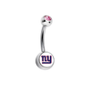 New York Giants Pink Swarovski Crystal Classic Style NFL Belly Ring