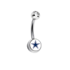 Dallas Cowboys Clear Swarovski Crystal Classic Style NFL Belly Ring