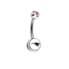 New England Patriots Pink Swarovski Crystal Classic Style NFL Belly Ring