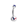 Houston Texans Blue Swarovski Crystal Classic Style NFL Belly Ring