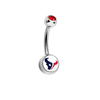 Houston Texans Red Swarovski Crystal Classic Style NFL Belly Ring