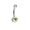Jacksonville Jaguars Pink Swarovski Crystal Classic Style NFL Belly Ring