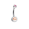 Chicago Bears Pink Swarovski Crystal Classic Style NFL Belly Ring