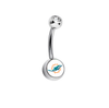 Miami Dolphins Clear Swarovski Crystal Classic Style NFL Belly Ring