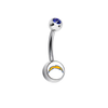 Los Angeles Chargers Blue Swarovski Crystal Classic Style NFL Belly Ring