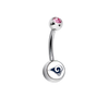 Los Angeles Rams Pink Swarovski Crystal Classic Style NFL Belly Ring