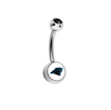 Carolina Panthers Black Swarovski Crystal Classic Style NFL Belly Ring