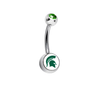 Michigan State Spartans Mascot Green Swarovski Classic Style 7/16
