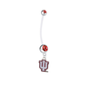 Indiana Hoosiers Pregnancy Maternity Red Belly Button Navel Ring - Pick Your Color