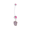 Indiana Hoosiers Pregnancy Maternity Pink Belly Button Navel Ring - Pick Your Color