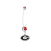 Georgia Bulldogs Pregnancy Maternity Red Belly Button Navel Ring - Pick Your Color