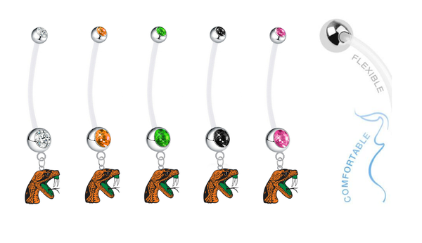 Florida A&M Rattlers Pregnancy Maternity Belly Button Navel Ring - Pick Your Color
