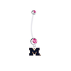 Michigan Wolverines Style 2 Pregnancy Pink Maternity Belly Button Navel Ring - Pick Your Color