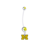 Michigan Wolverines Style 3 Pregnancy Gold Maternity Belly Button Navel Ring - Pick Your Color