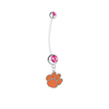 Clemson Tigers Pregnancy Maternity Pink Belly Button Navel Ring - Pick Your Color