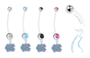 North Carolina Tar Heels Pregnancy Maternity Belly Button Navel Ring - Pick Your Color