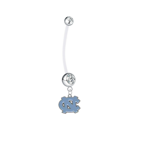 North Carolina Tar Heels Pregnancy Clear Maternity Belly Button Navel Ring - Pick Your Color