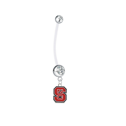North Carolina State Wolfpack Pregnancy Maternity Clear Belly Button Navel Ring - Pick Your Color