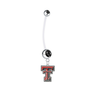 Texas Tech Red Raiders Pregnancy Maternity Black Belly Button Navel Ring - Pick Your Color