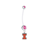 Illinois Fighting Illini Pregnancy Maternity Pink Belly Button Navel Ring - Pick Your Color