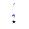 Dallas Cowboys Pregnancy Maternity Blue Belly Button Navel Ring - Pick Your Color