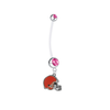 Cleveland Browns Pregnancy Maternity Pink Belly Button Navel Ring - Pick Your Color