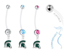 Michigan State Spartans Mascot Boy/Girl Pregnancy Maternity Belly Button Navel Ring