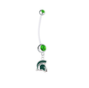 Michigan State Spartans Pregnancy Maternity Green Belly Button Navel Ring - Pick Your Color