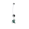 Michigan State Spartans Pregnancy Maternity Black Belly Button Navel Ring - Pick Your Color