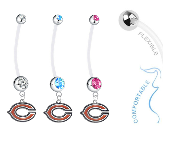 Chicago Bears Boy/Girl Pregnancy Maternity Belly Button Navel Ring