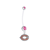 Chicago Bears Pregnancy Pink Maternity Belly Button Navel Ring - Pick Your Color
