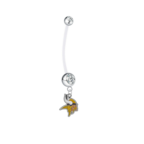 Minnesota Vikings Pregnancy Maternity Clear Belly Button Navel Ring - Pick Your Color