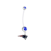 New England Patriots Pregnancy Maternity Blue Belly Button Navel Ring - Pick Your Color