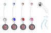 Chicago Cubs Pregnancy Maternity Belly Button Navel Ring - Pick Your Color