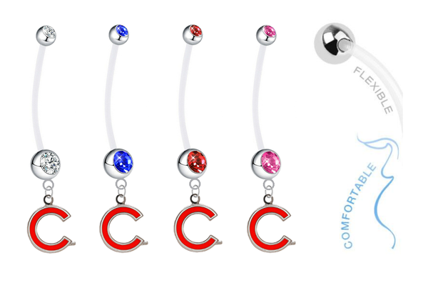 Chicago Cubs Style 2 Pregnancy Maternity Belly Button Navel Ring - Pick Your Color