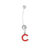 Chicago Cubs Style 2 Pregnancy Maternity Clear Belly Button Navel Ring - Pick Your Color