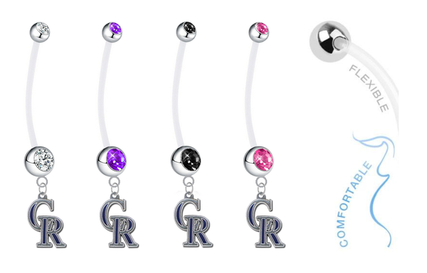 Colorado Rockies Pregnancy Maternity Belly Button Navel Ring - Pick Your Color