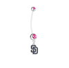San Diego Padres Pregnancy Maternity Pink Belly Button Navel Ring - Pick Your Color