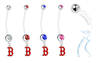 Boston Red Sox B Logo Pregnancy Maternity Belly Button Navel Ring - Pick Your Color